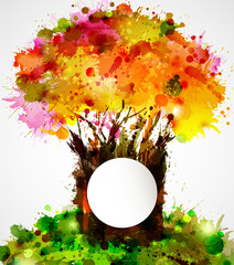 Leinwandbilder - abstract strong tree forming by blots