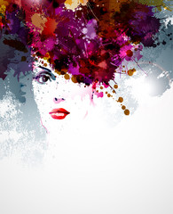 Aufkleber - Abstract artistic Background of bright colors