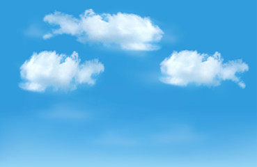 Aufkleber - Blue sky with clouds. Vector background.