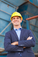 Wall Mural - heavy industry businessman with arms folded