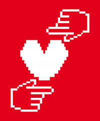 Poster - heart pixel design