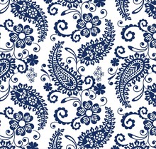 Traditional Paisley Floral Pattern , Textile , Rajasthan, India