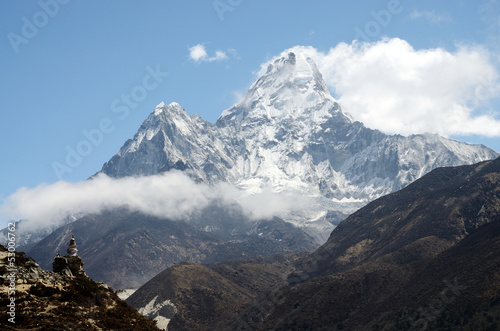 Fotoboard na płycie Szczyt góry ama dablam, nepal, region everest
