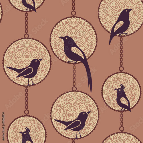 Naklejka na meble birds pattern