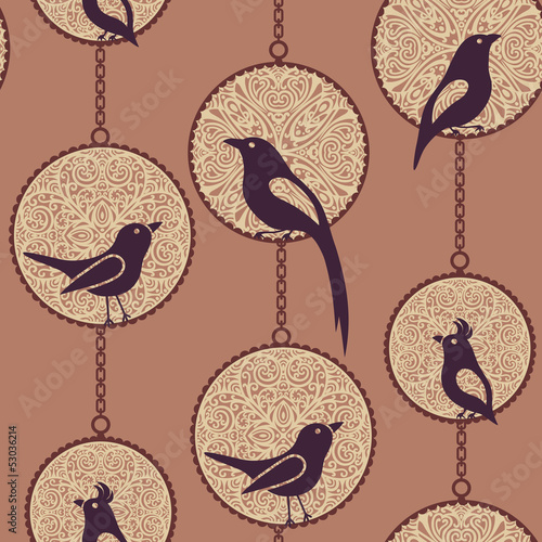 Naklejka ścienna birds pattern