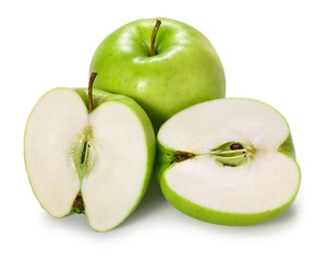 Wall Mural - Green apple with two halves