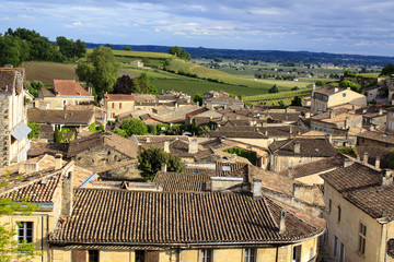 Canvas Print - St-Emilion aerial view, France