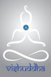 Symbolic yogi with Vishuddha chakra representation