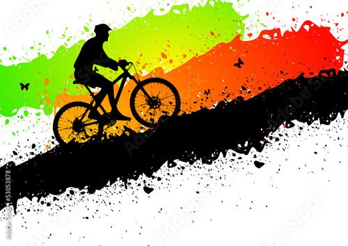 Nowoczesny obraz na płótnie Mountain bike abstract background