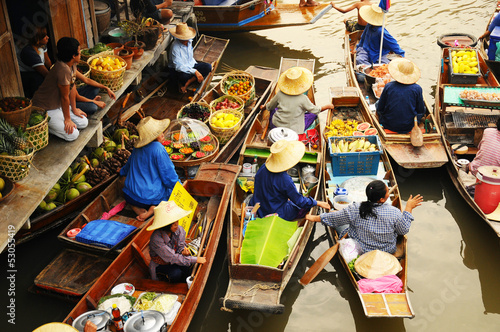 Fotografie, Obraz Amphawa Floating market, Amphawa, Thailand