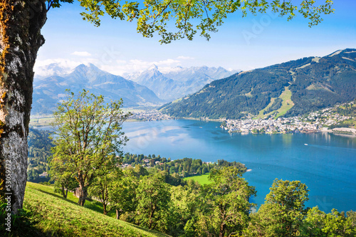 Tapeta ścienna Piękny krajobraz z Alp i jeziora, zell am see, austria