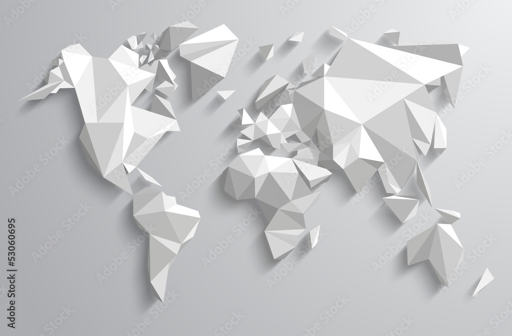 Triangular Geographic Map Triangle-world Map illustration Stock Vector | Adobe Stock