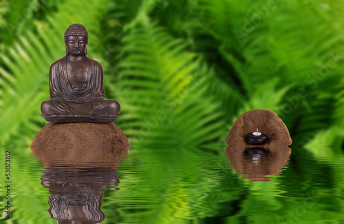 Plakat na papierze fotorealistycznym Budda w wodzie