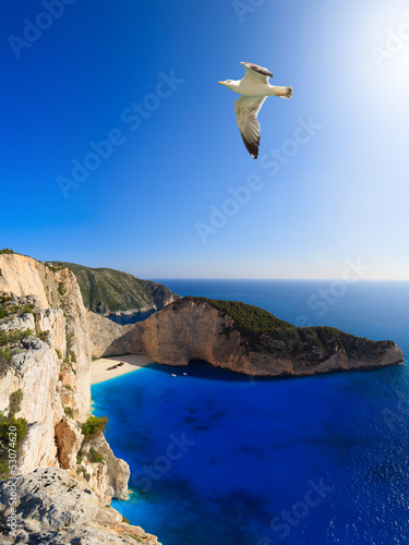 Obraz na płótnie canvas czteroczęściowy "tetraptyk" Wrak navagio beach w zakynthos
