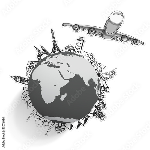Fototapeta do kuchni airplane traveling around the world