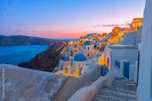 Naklejka na szybę Greece Santorini island in Cyclades, wide view of white washed