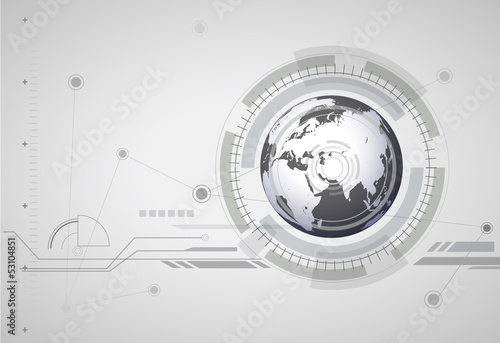Foto Zusammenfassung Hitech digitaler globaler Hintergrund.
