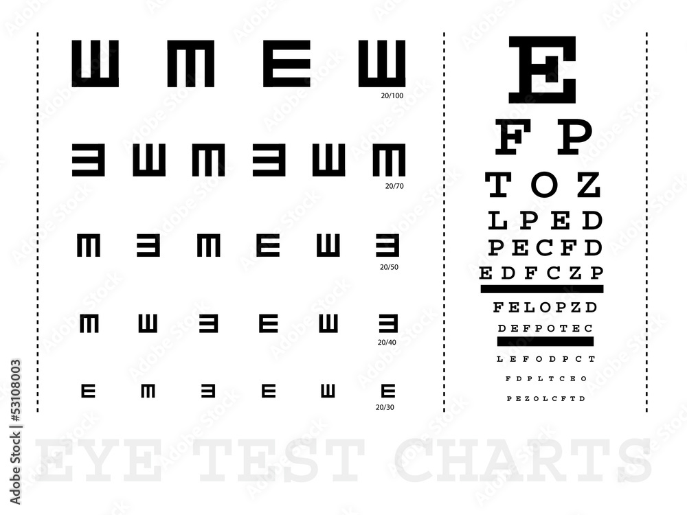 Snellen eye test charts Stock Illustration | Adobe Stock