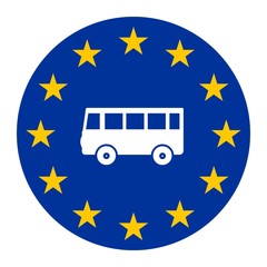 Wall Mural - Bus dans un drapeau européen