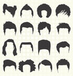 Vector Set: Men's Hairstyle Silhouettes
