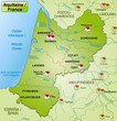  Karte der Region Aquitanien mit Departements