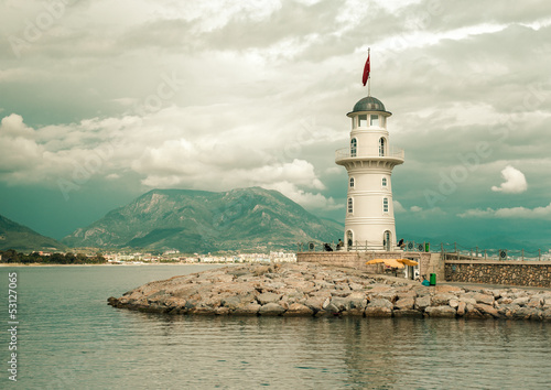 Naklejka na szafę Lighthouse in port Alanya, Turkey