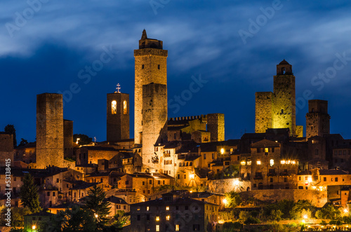 Tapeta ścienna San gimignano night, toskania