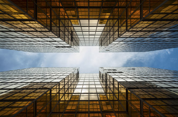 Aufkleber - View of skyscraper from ground