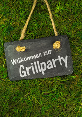 Canvas Print - Willkommen zur Grillparty