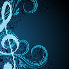 Wall Mural - notes musical background