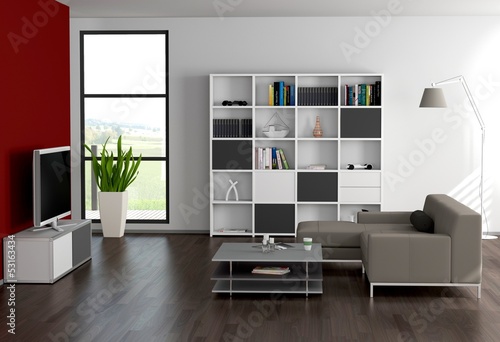 Rote Wand im Wohnzimmer – kaufen Sie diese Illustration und finden ... Rote Wand im Wohnzimmer – kaufen Sie diese Illustration und finden ...