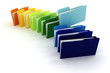 3d colorful folders on white background