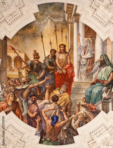 Fotoboard na płycie Palermo - Jesus for pilatusin church kościół Jezusa