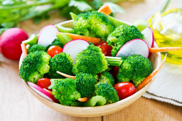 Wall Mural - Broccoli with celery and radish salad