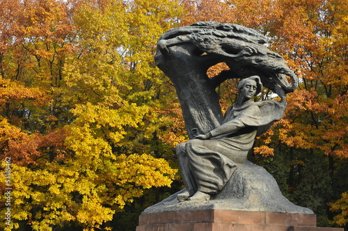 Naklejka - mata magnetyczna na lodówkę Frederic Chopin monument in Warsaw