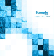 Wall Mural - abstract vector seamless blocks blue colorful floral structure