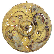 Close-up Of A Vintage Rusty Clock