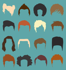 Retro Men's Hairstyle Silhouettes