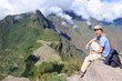 Backpacker vor Machu Picchu Peru