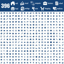396 Navy Blue Icon Set