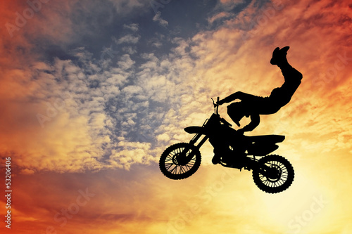 Naklejka na drzwi Motocross silhouette