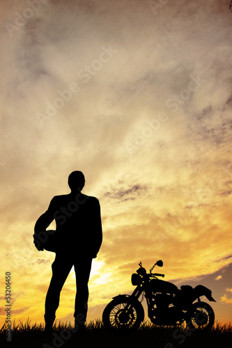 Foto-Doppelrollo - man motorcyclist (von adrenalinapura)