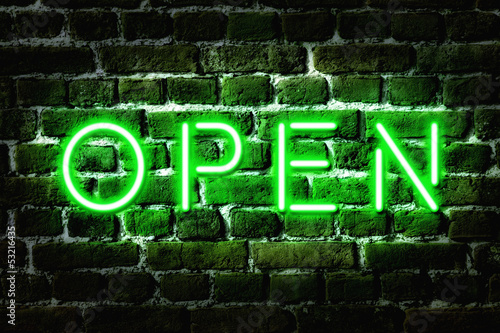 Naklejka - mata magnetyczna na lodówkę Open Neon Sign