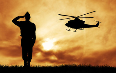 Wall Mural - soldiers silhouette