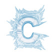 canvas print picture - Ice crystal  font. Letter C.Upper case.With clipping path