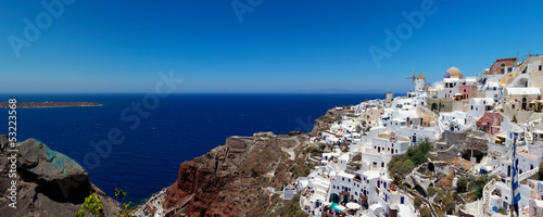 Board z aluminiowym obramowaniem Grecja, widoki na Santorini
