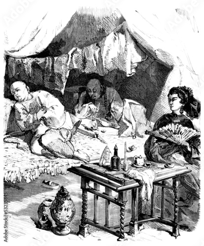 Obraz na plátně Opium Smokers - China