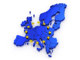 Fototapeta  - three-dimensional map of Europe.