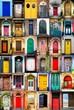 Colorful collage of variety of doors