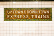 Tiled New York City subway train sign